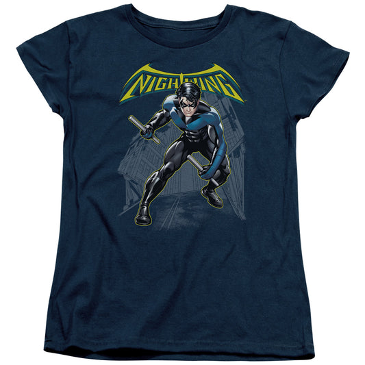 BATMAN NIGHTWING - S/S WOMENS TEE - NAVY T-Shirt