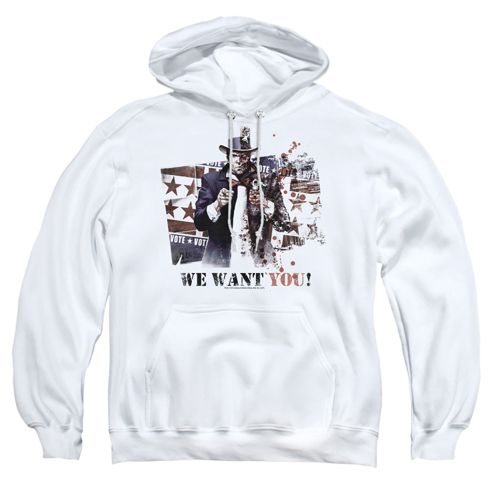 Arkham City - We Want You - Adult Pull-over Hoodie - White