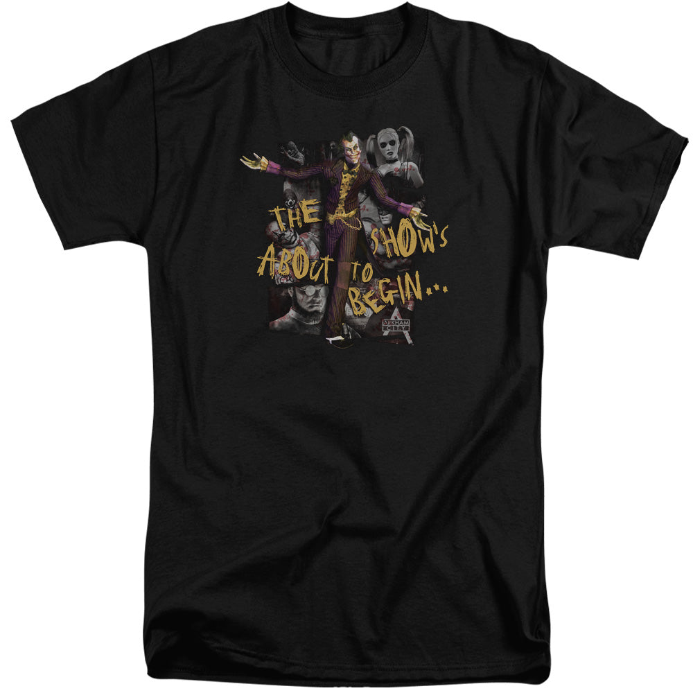 Arkham City - About To Begin - Short Sleeve Adult Tall - Black T-shirt