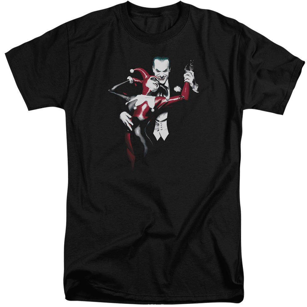 Batman - Harley And Joker - Short Sleeve Adult Tall - Black T-shirt