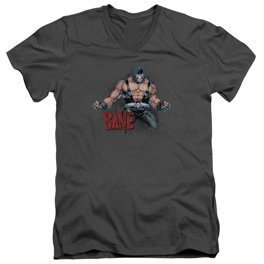 Batman - Bane Flex - Short Sleeve Adult V-neck - Charcoal T-shirt