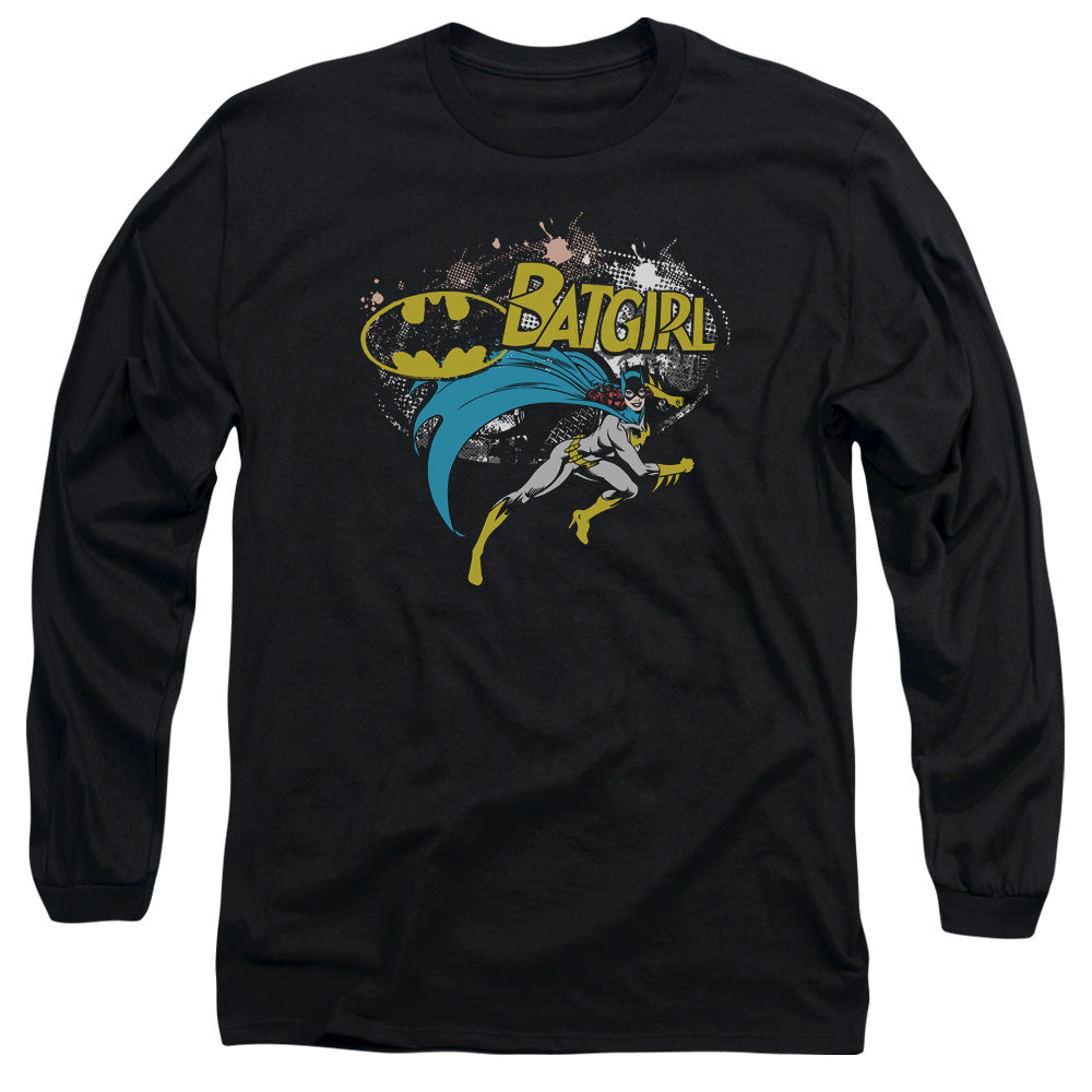 Batman - Batgirl Halftone - Long Sleeve Adult 18/1 - Black T-shirt