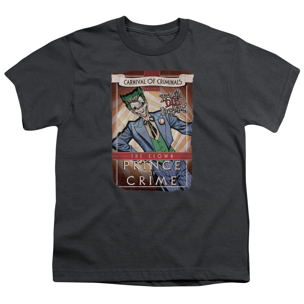 Batman - Clown Prince - Short Sleeve Youth 18/1 - Charcoal T-shirt