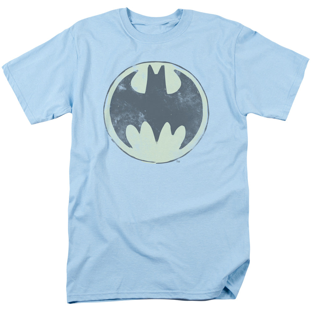 Batman - Old Time Logo - Short Sleeve Adult 18/1 - Light Blue T-shirt