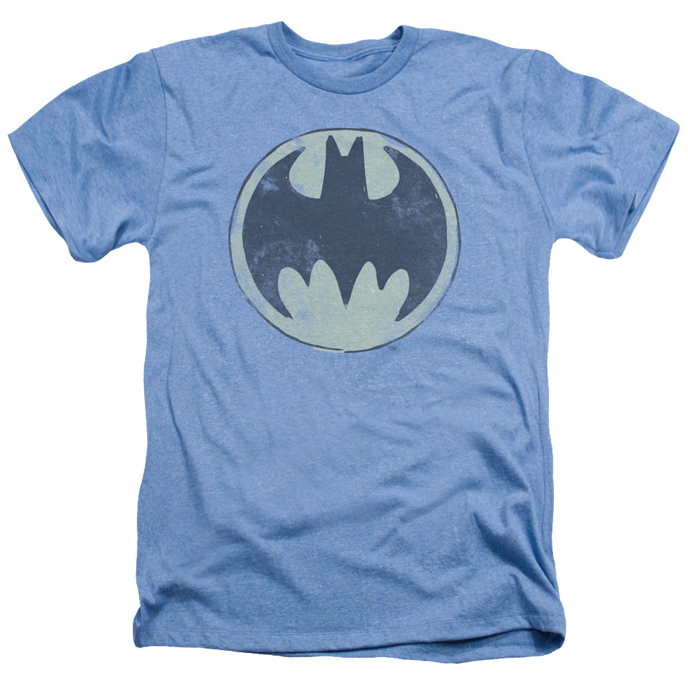 Batman - Old Time Logo - Adult Heather - Light Blue