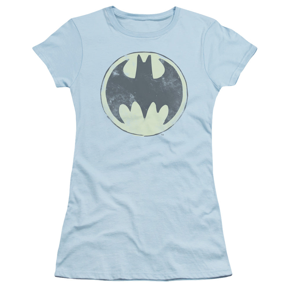 BATMAN OLD TIME LOGO - S/S JUNIOR SHEER - LIGHT BLUE T-Shirt