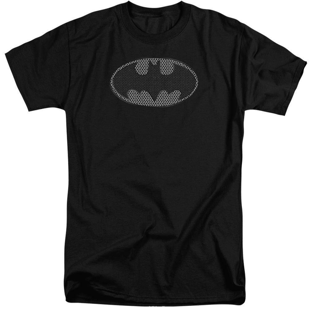 Batman - Chainmail Shield - Short Sleeve Adult Tall - Black T-shirt