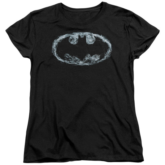 Batman - Smoke Signal - Short Sleeve Womens Tee - Black T-shirt