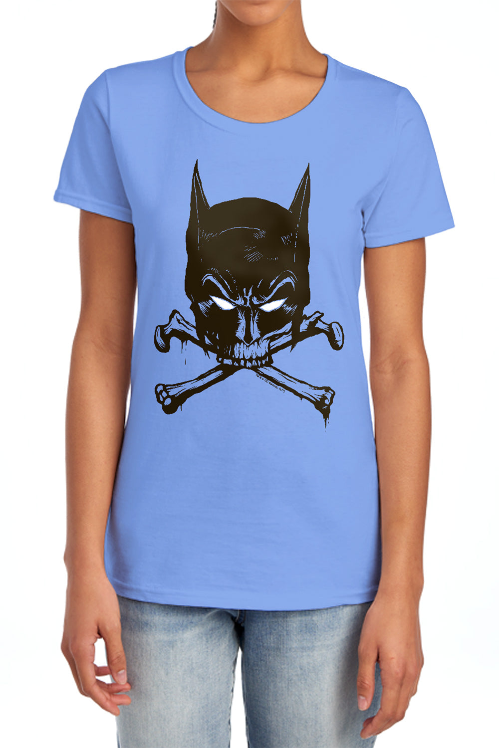 Batman - Bat And Bones - Short Sleeve Womens Tee - Charcoal T-shirt