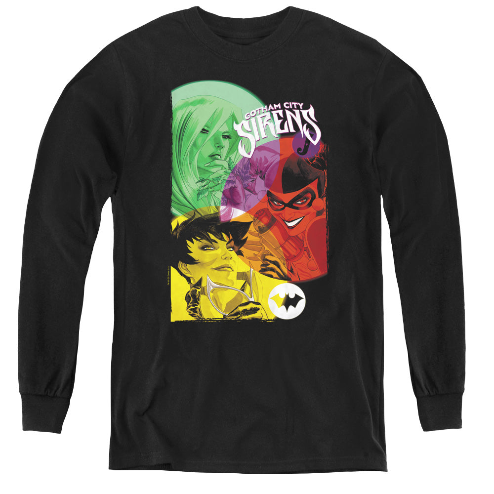 Batman - Gotham Sirens - Youth Long Sleeve Tee - Black