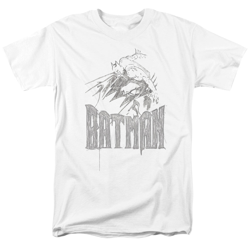 Batman - Knight Sketch - Short Sleeve Adult 18/1 - White T-shirt