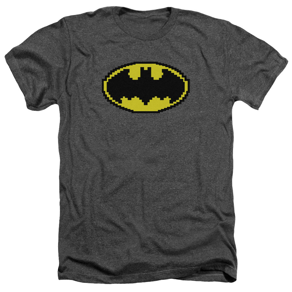 Batman Pixel Symbol - Adult Heather - Charcoal