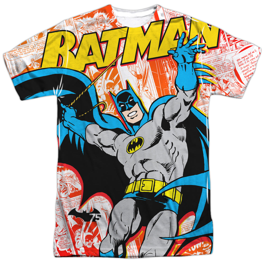 Batman - 75 Panels - Short Sleeve Adult Poly Crew - White T-shirt