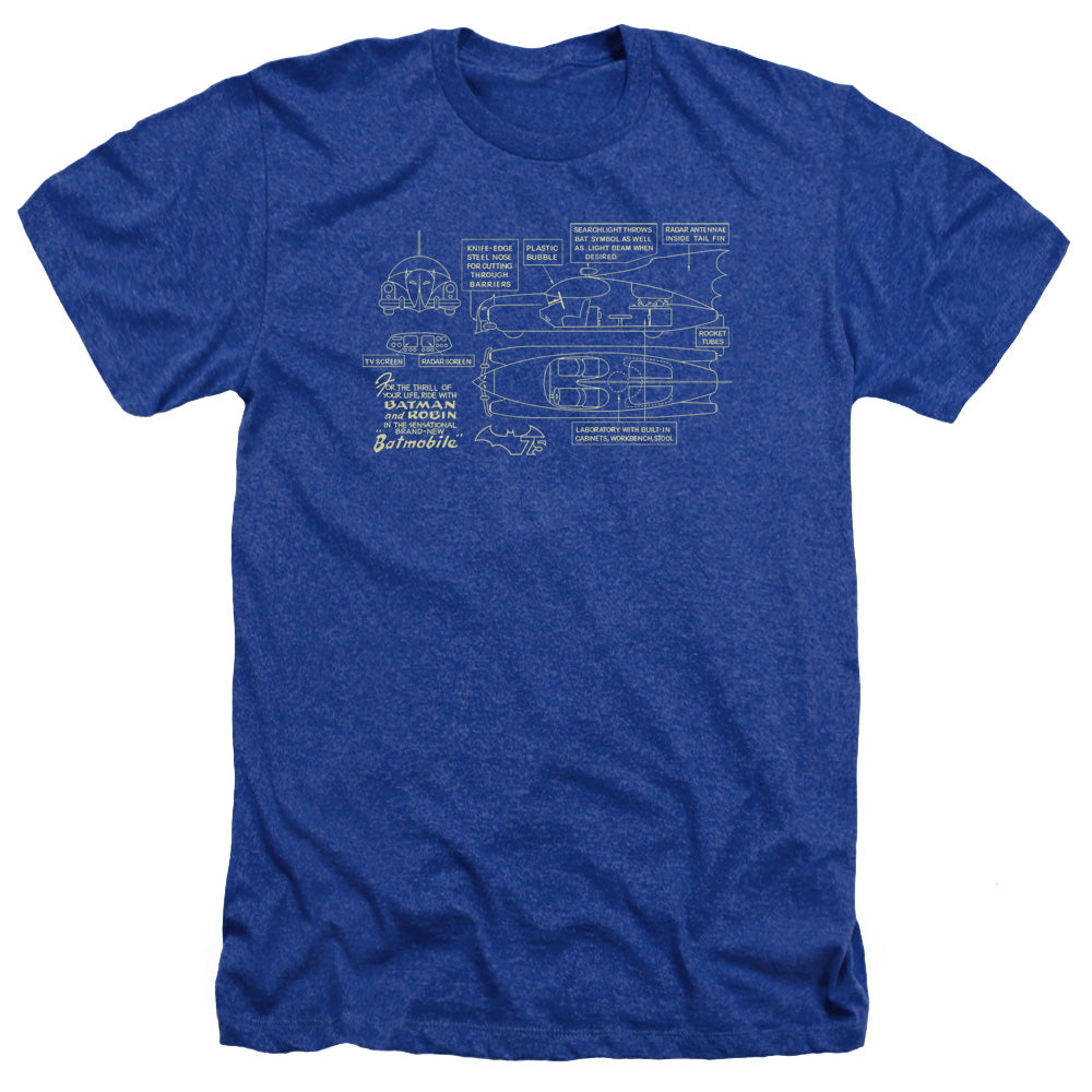 Batman - Batmobile - Adult Heather - Royal Blue