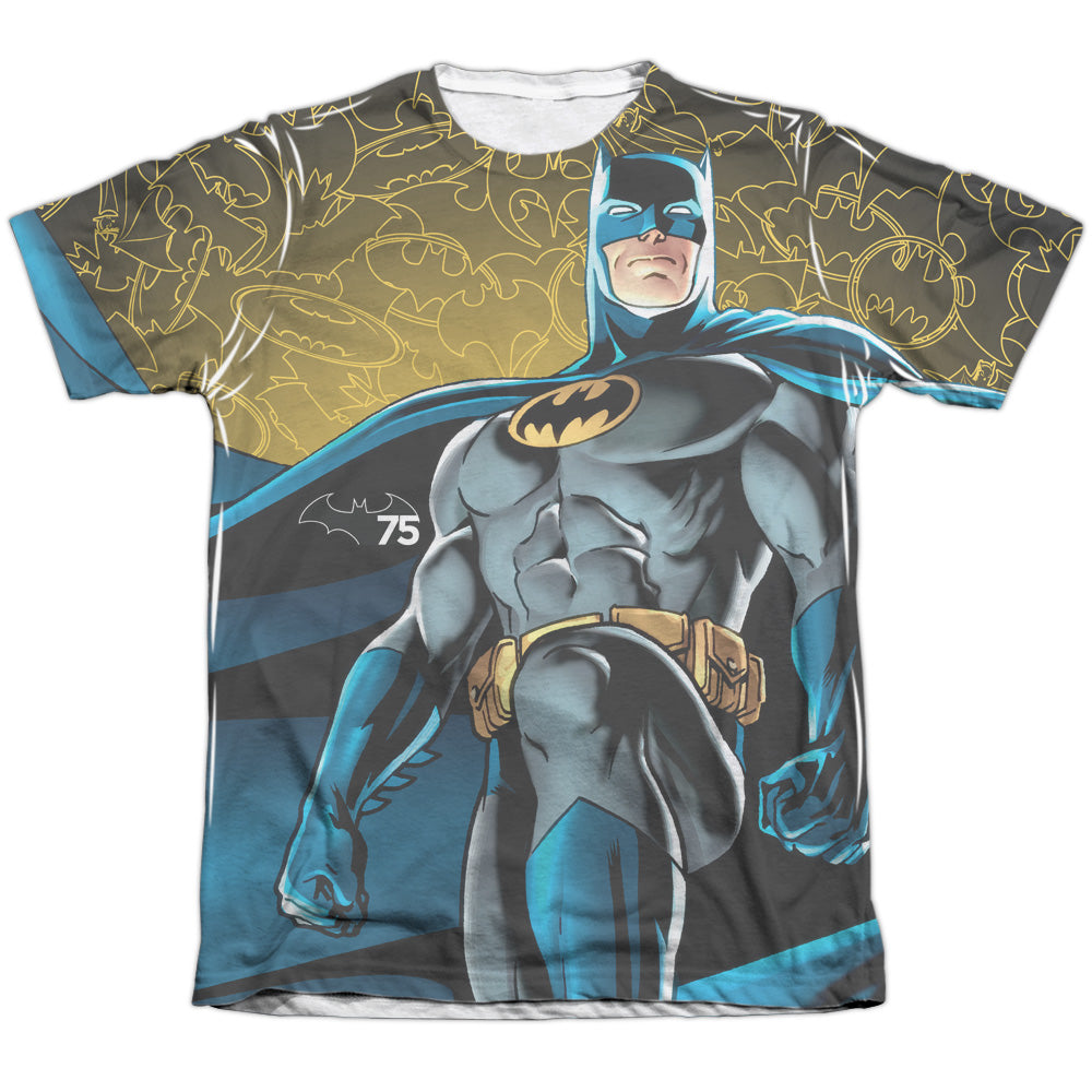 Batman - 75 Glow - Adult Poly/cotton Short Sleeve Tee - White T-shirt