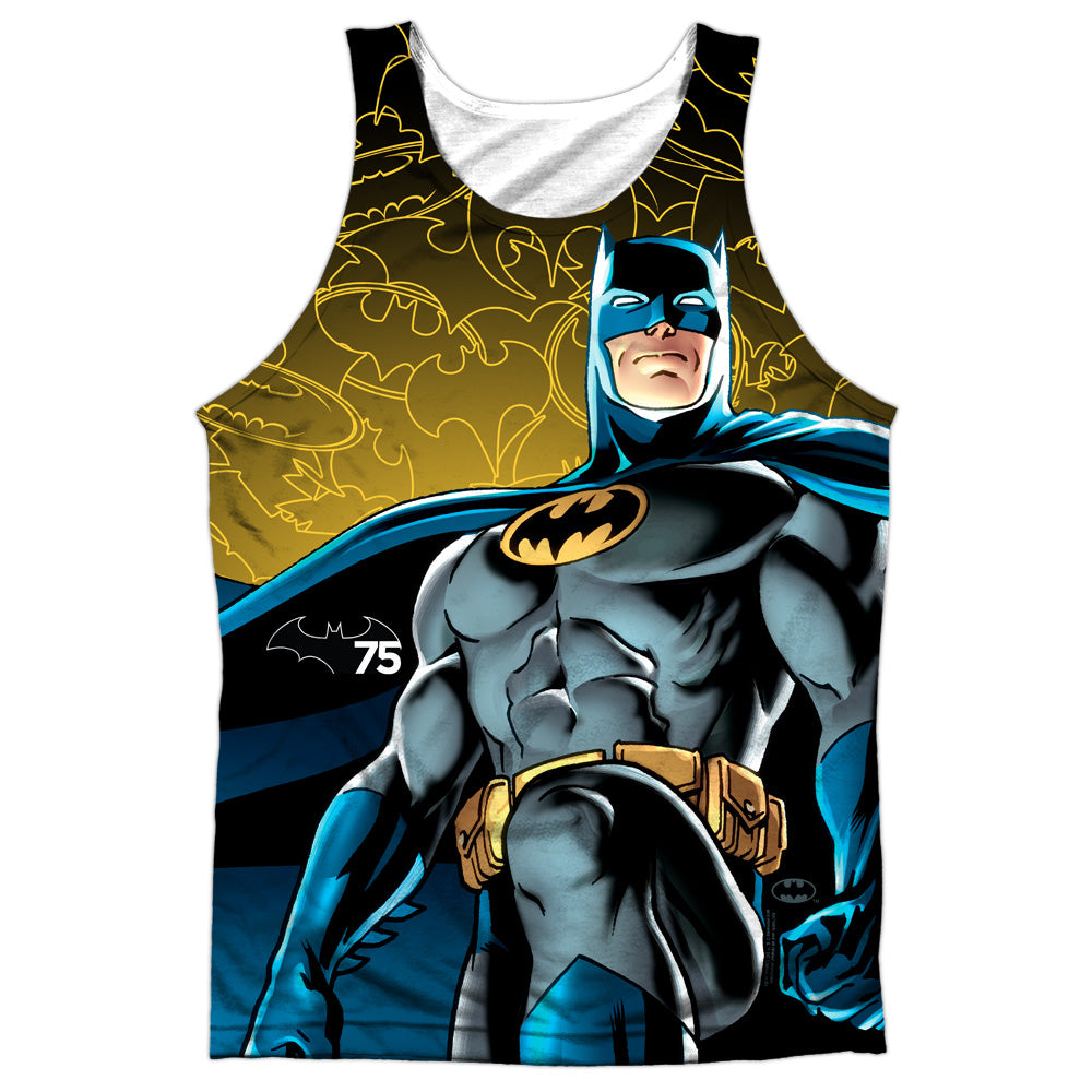 Batman - 75 Glow - Adult 100% Poly Tank Top - White