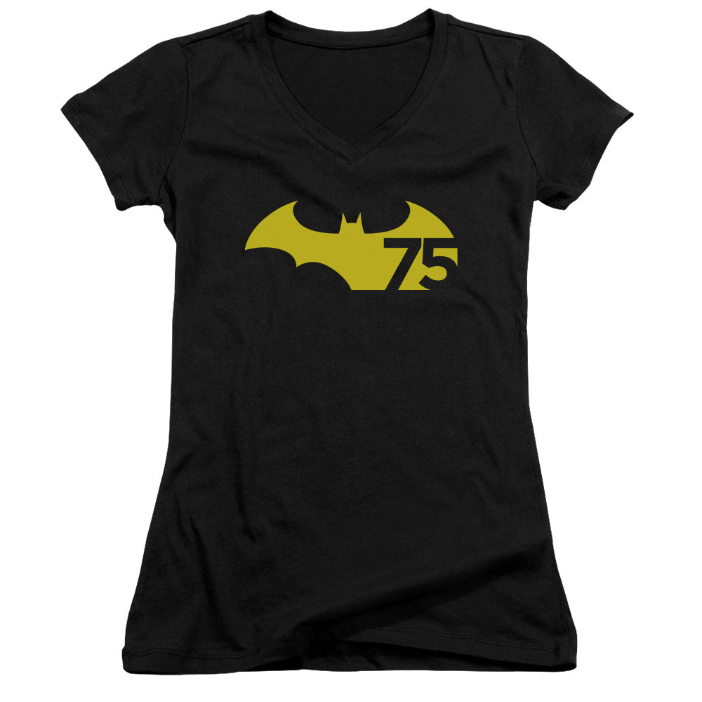 Batman - 75 Logo 2-junior V-neck - Black