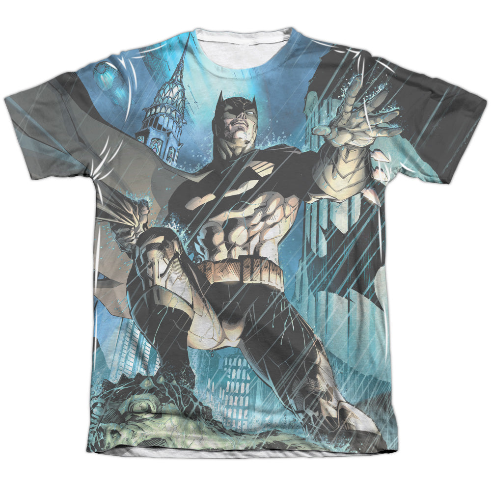 Batman - Rainy Rooftop - Adult Poly/cotton Short Sleeve Tee - White T-shirt