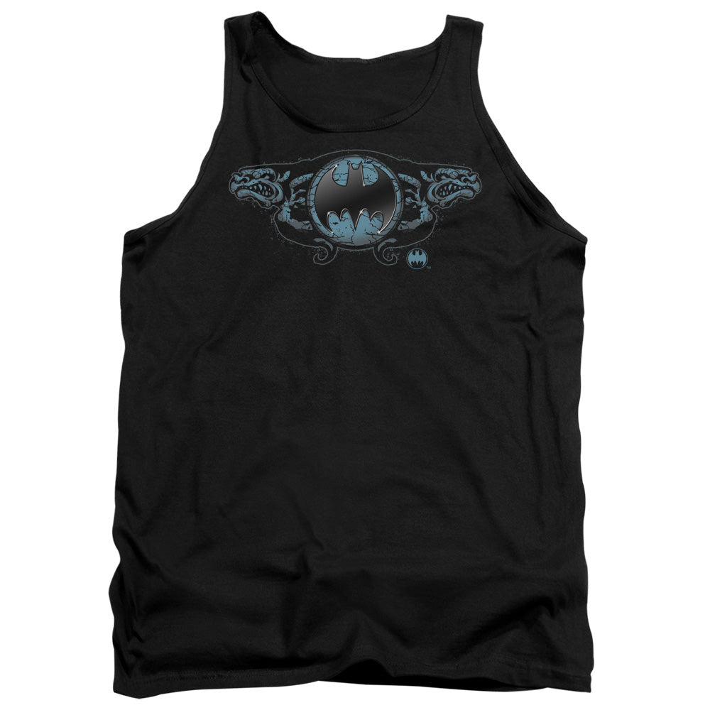 Batman - Two Gargoyles Logo - Adult Tank - Black