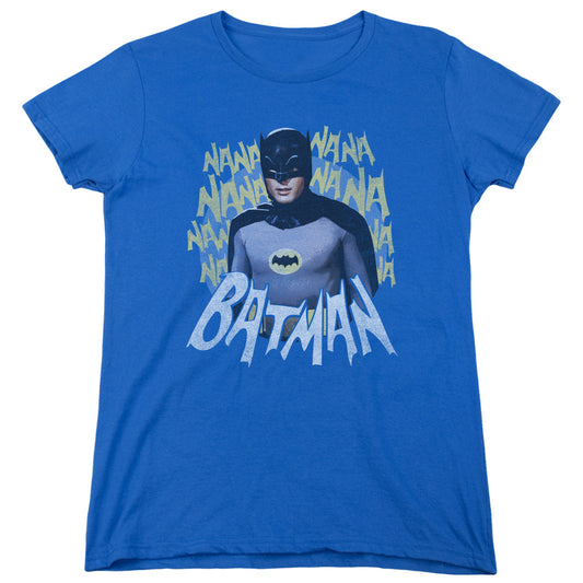 Batman Classic Tv - Theme Song - Short Sleeve Womens Tee - Royal Blue T-shirt