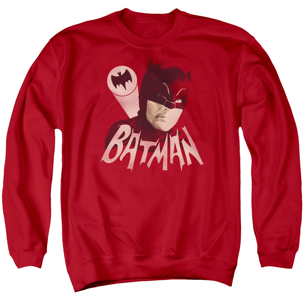 Batman Classic Tv - Bat Signal - Adult Crewneck Sweatshirt - Red