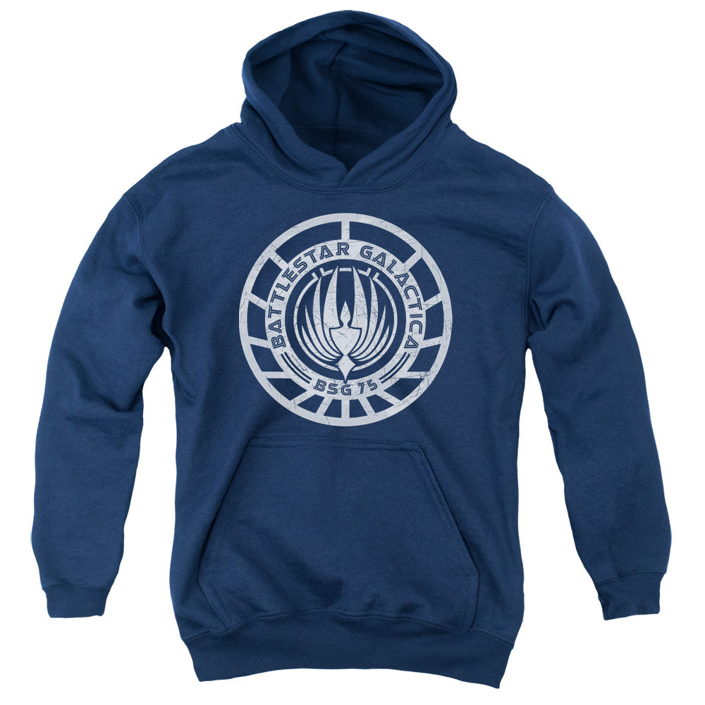 Bsg - Scratched Bsg Logo - Youth Pull-over Hoodie - Navy