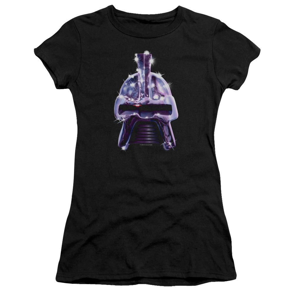 Bsg - Retro Cylon Head - Short Sleeve Junior Sheer - Black T-shirt