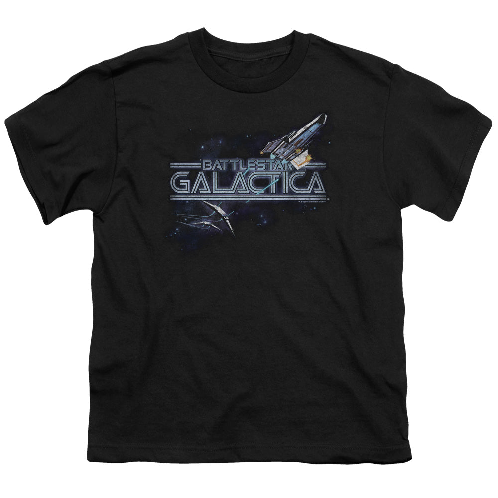 Bsg - Cylon Persuit - Short Sleeve Youth 18/1 - Black T-shirt