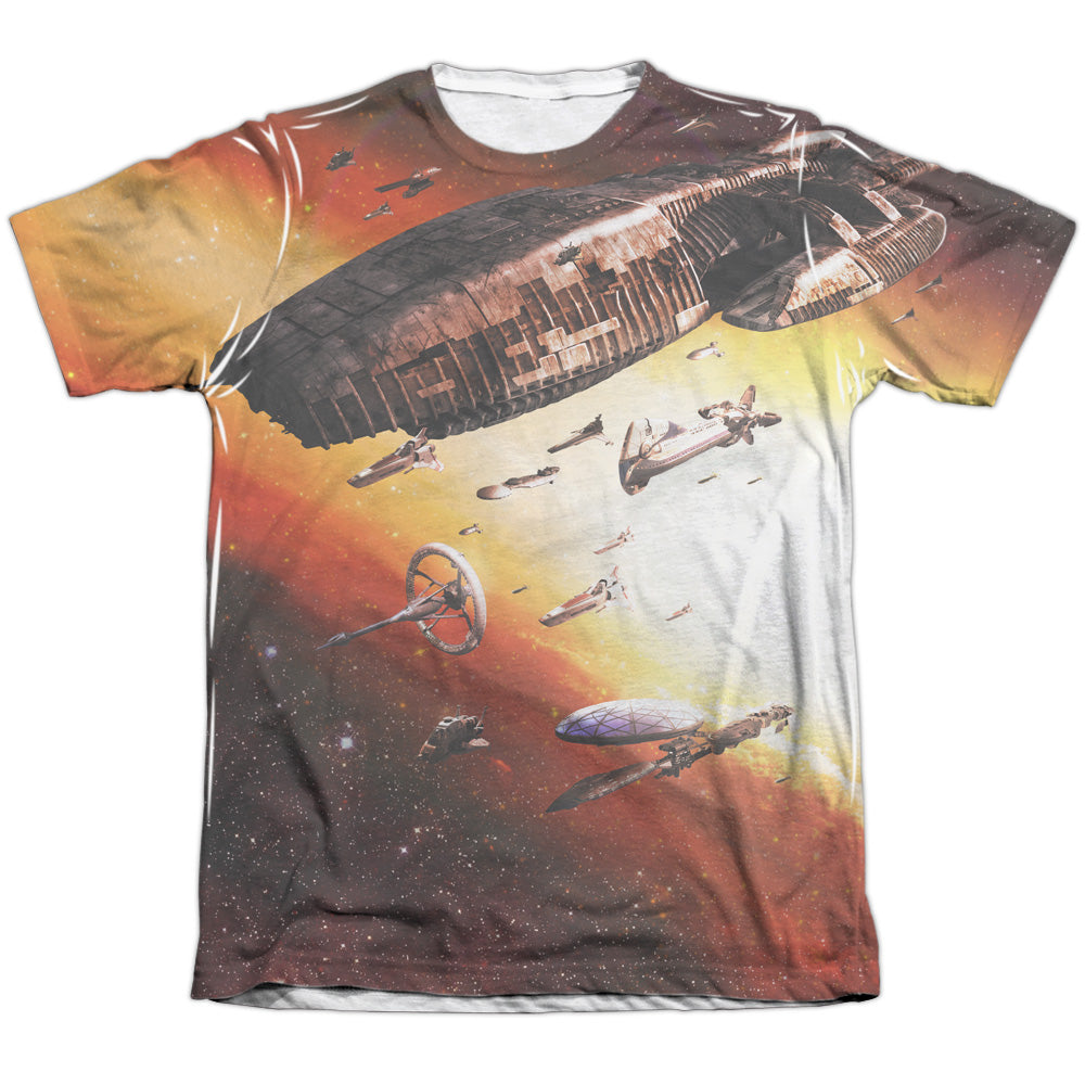 Bsg (New) - Fleet Of Humanity - Adult Poly/cotton Short Sleeve Tee - White T-shirt