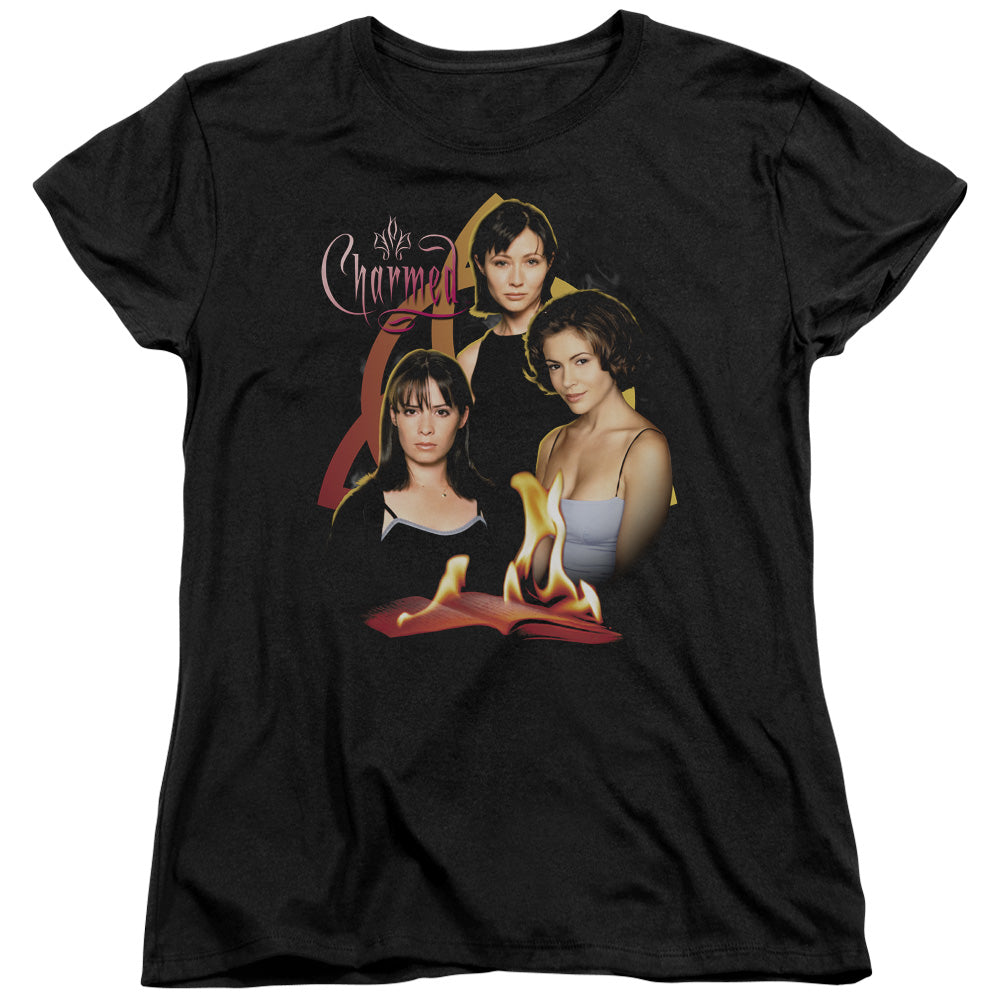 Charmed - Original Three - Short Sleeve Womens Tee - Black T-shirt