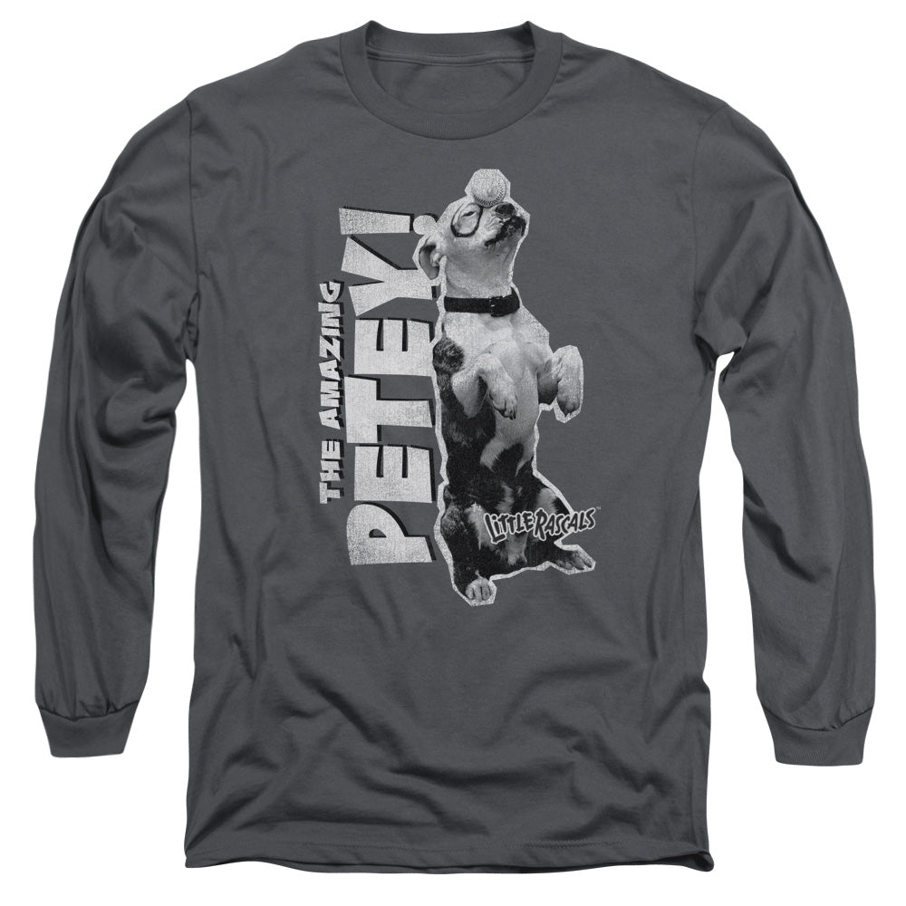 Little Rascals - Amazing Petey - Long Sleeve Adult 18/1 - Charcoal T-shirt