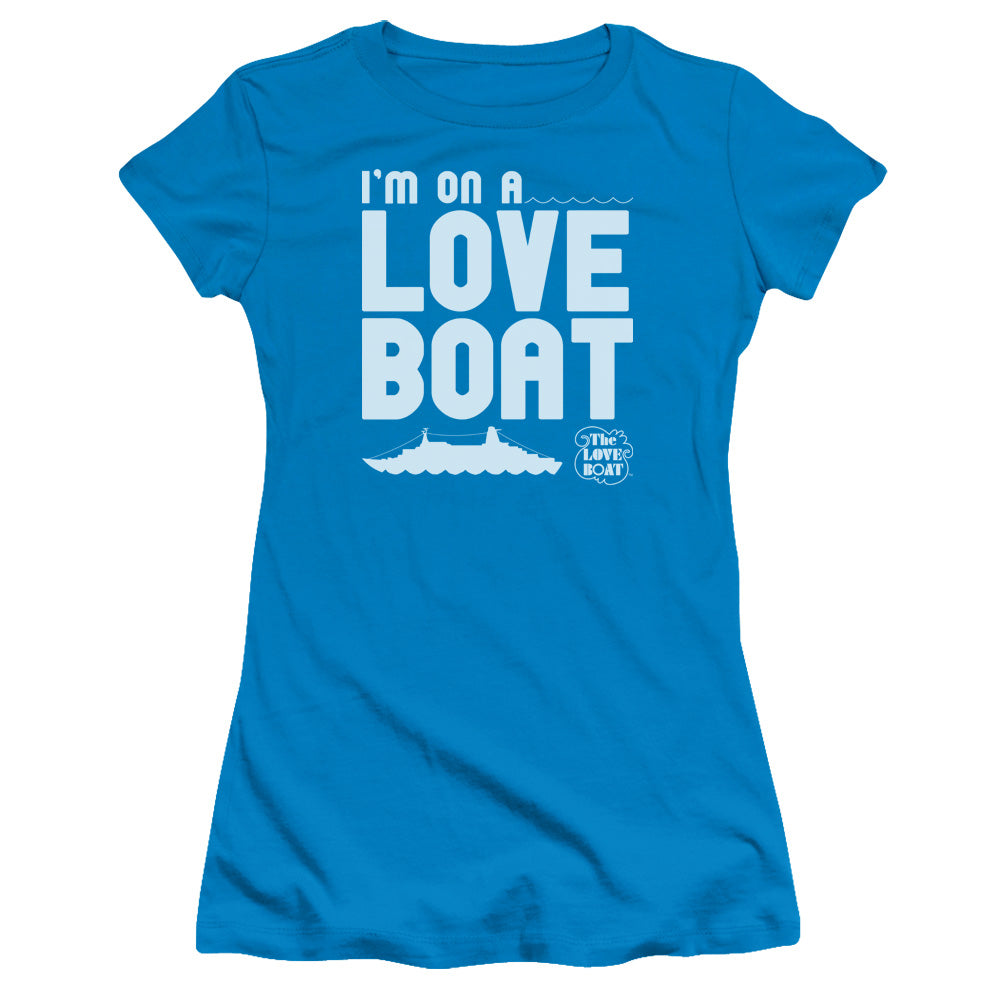 Love Boat - Im On A - Short Sleeve Junior Sheer - Turquoise T-shirt