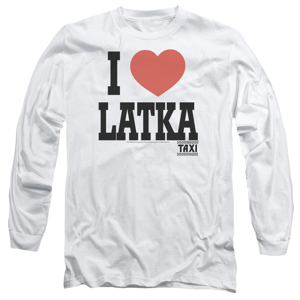 Taxi - I Heart Latka - Long Sleeve Adult 18/1 - White T-shirt