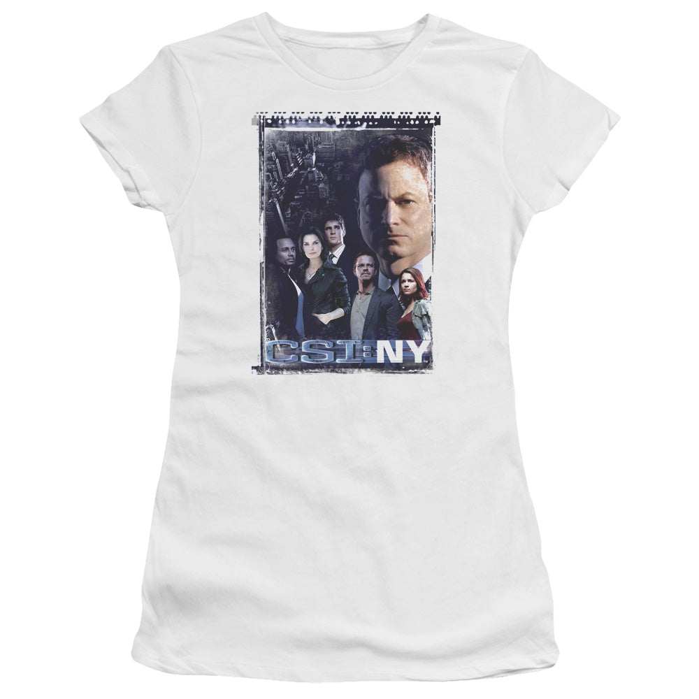 Csi Ny - Watchful Eye - Short Sleeve Junior Sheer - White T-shirt