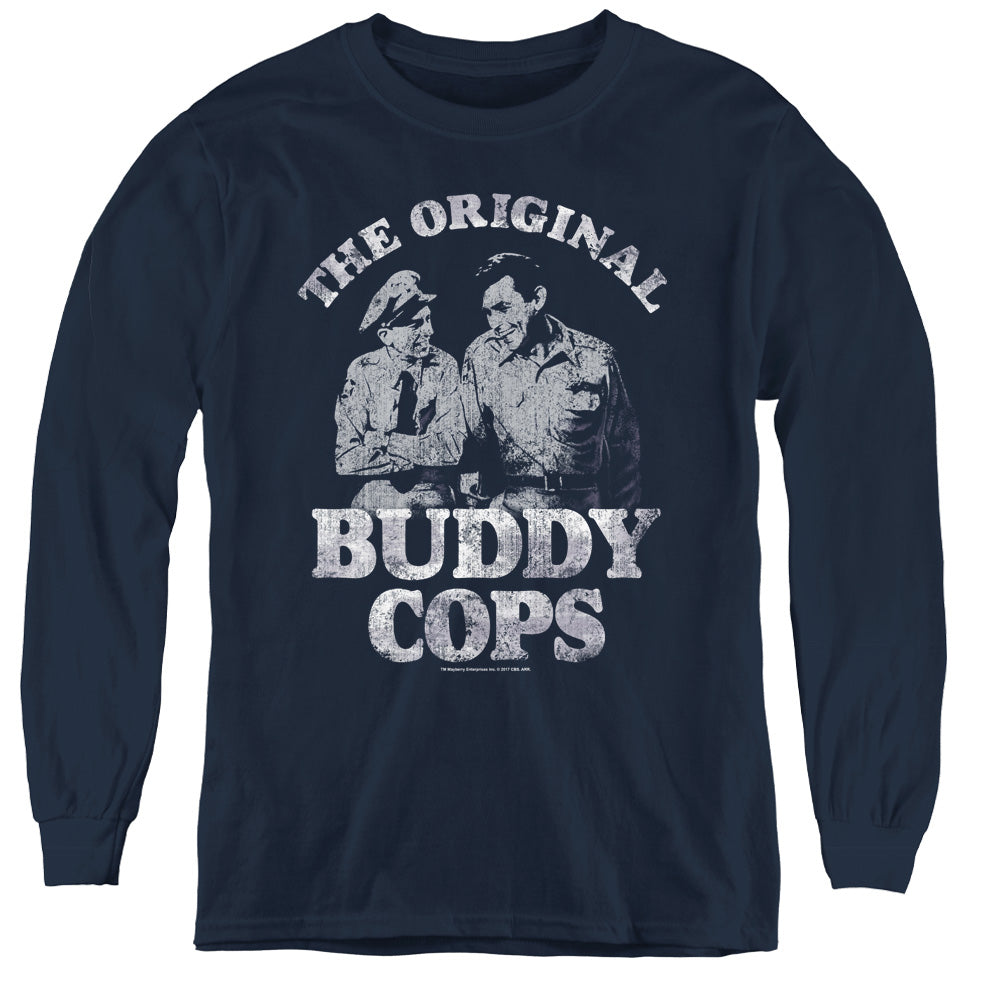 Andy Griffith - Buddy Cops - Youth Long Sleeve Tee - Navy