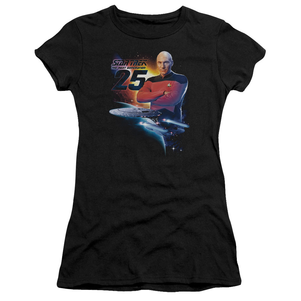 Star Trek - Tng 25 - Short Sleeve Junior Sheer - Black T-shirt