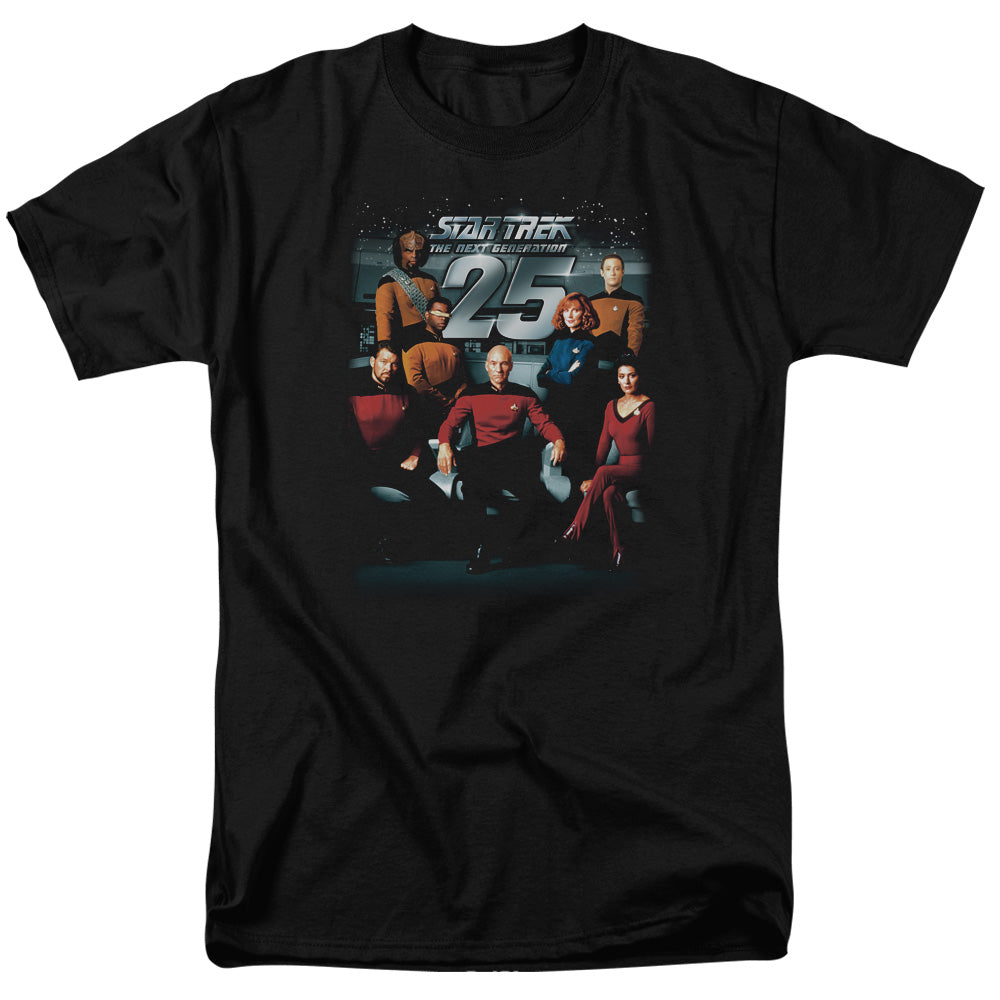 Star Trek - 25th Anniversary Crew - Short Sleeve Adult 18/1 - Black T-shirt