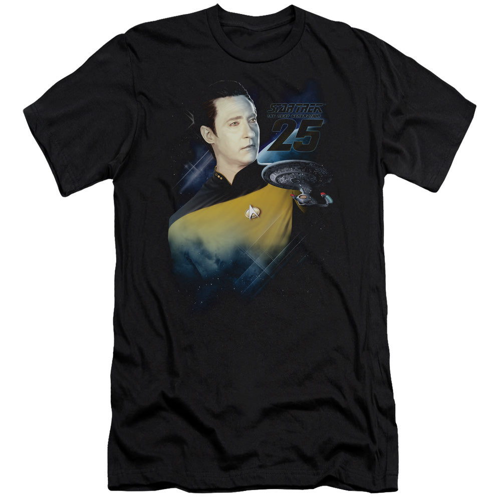 Star Trek - Data 25th - Short Sleeve Adult 30/1 - Black T-shirt