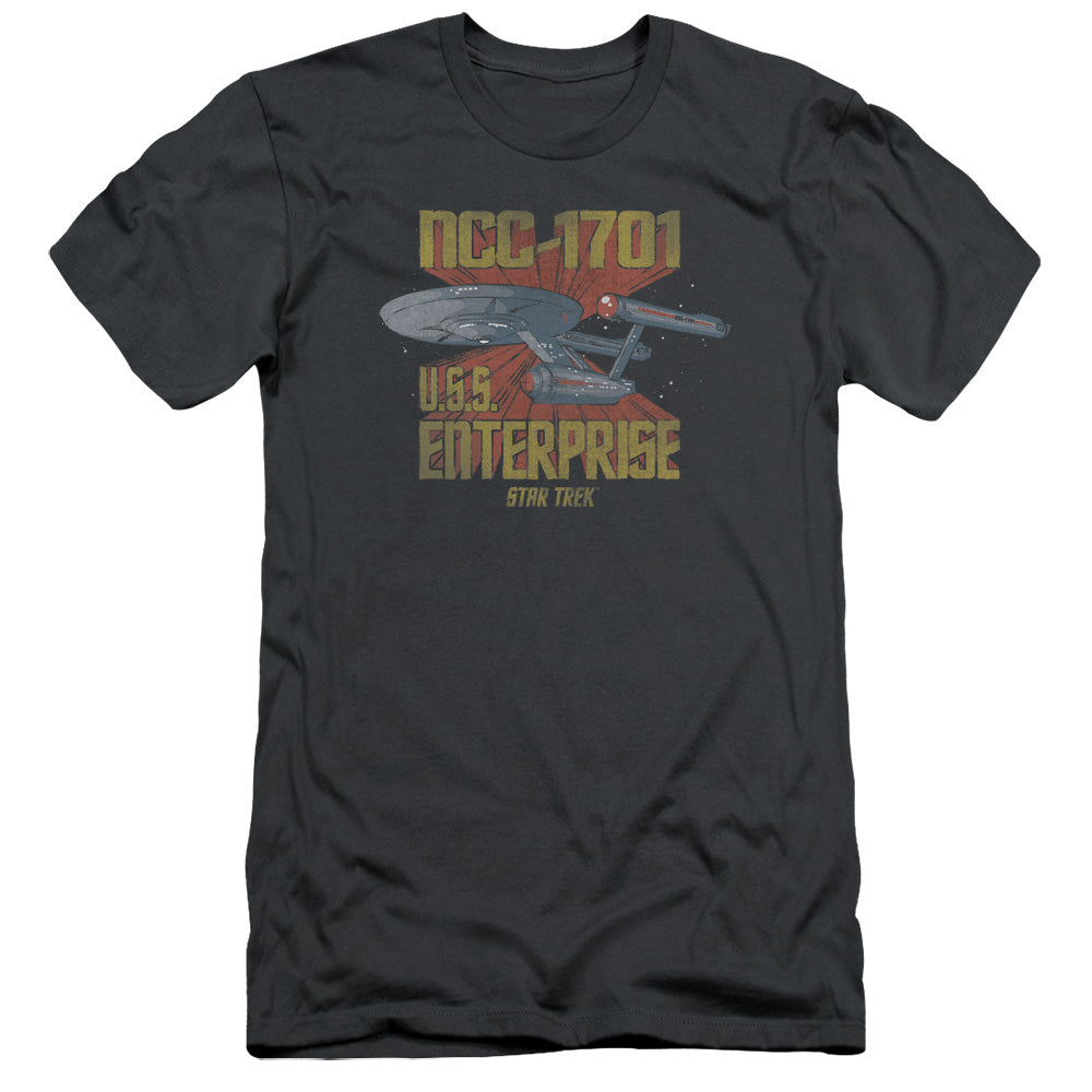 Star Trek - Ncc1701 - Short Sleeve Adult 30/1 - Charcoal T-shirt