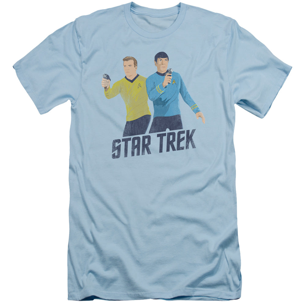 Star Trek - Phasers Ready - Short Sleeve Adult 30/1 - Light Blue T-shirt