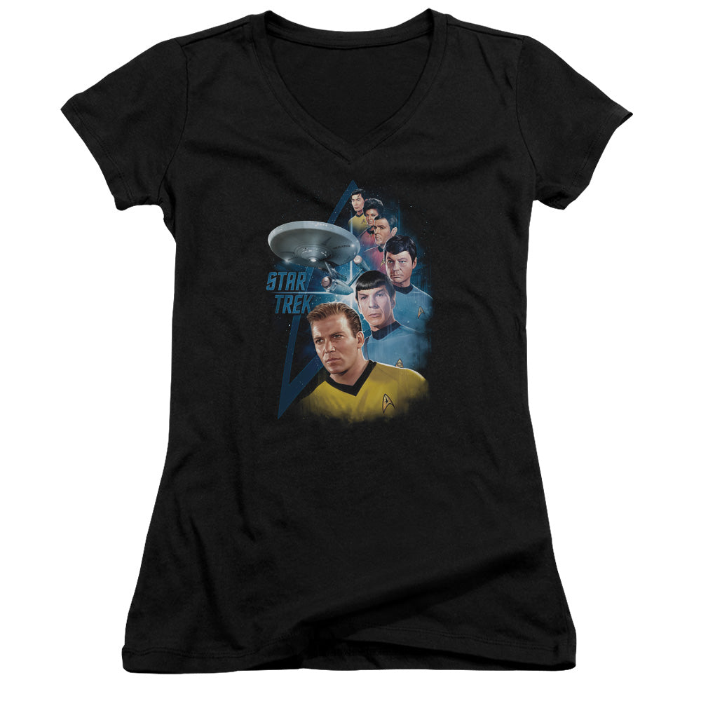 Star Trek - Among The Stars - Junior V-neck - Black