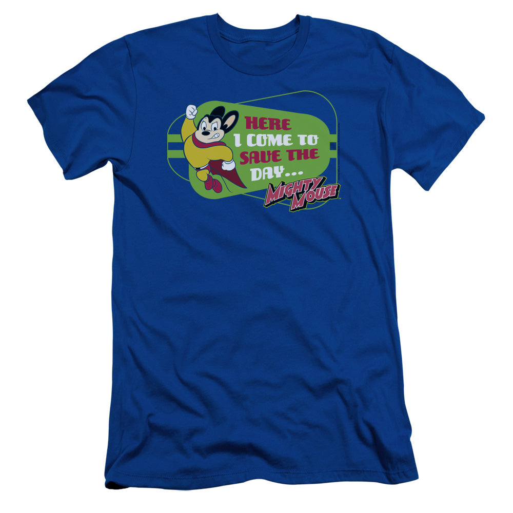 Mighty Mouse - Here I Come - Short Sleeve Adult 30/1 - Royal Blue T-shirt