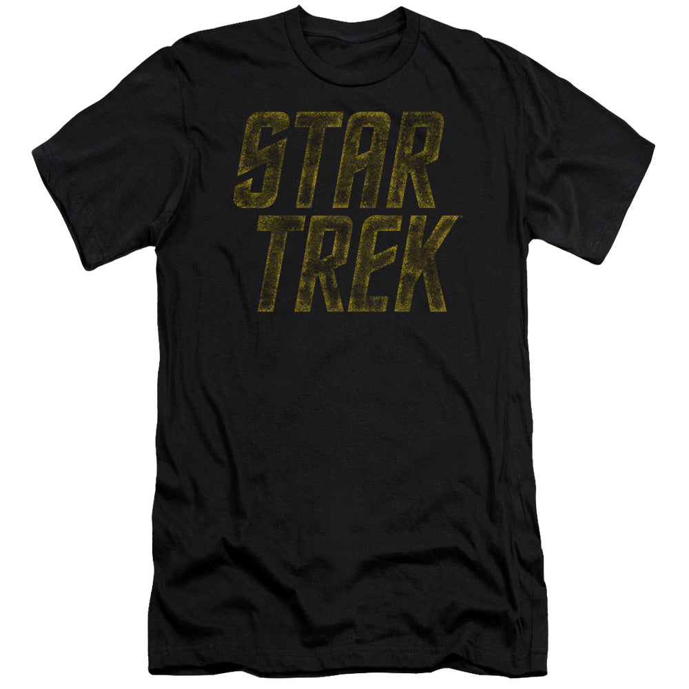 Star Trek - Distressed Logo - Short Sleeve Adult 30/1 - Black T-shirt