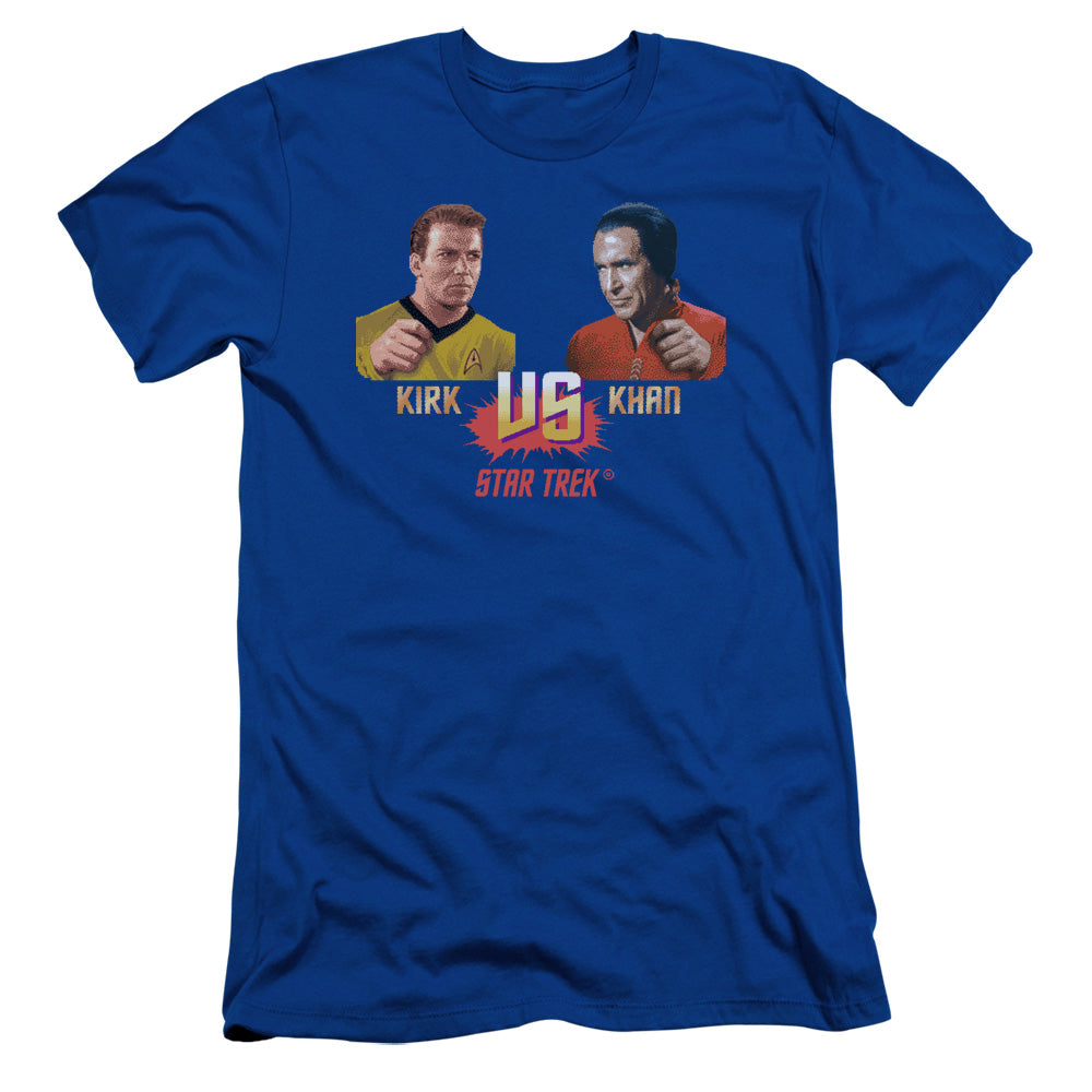 Star Trek - Kirk Vs Khan - Short Sleeve Adult 30/1 - Royal Blue T-shirt