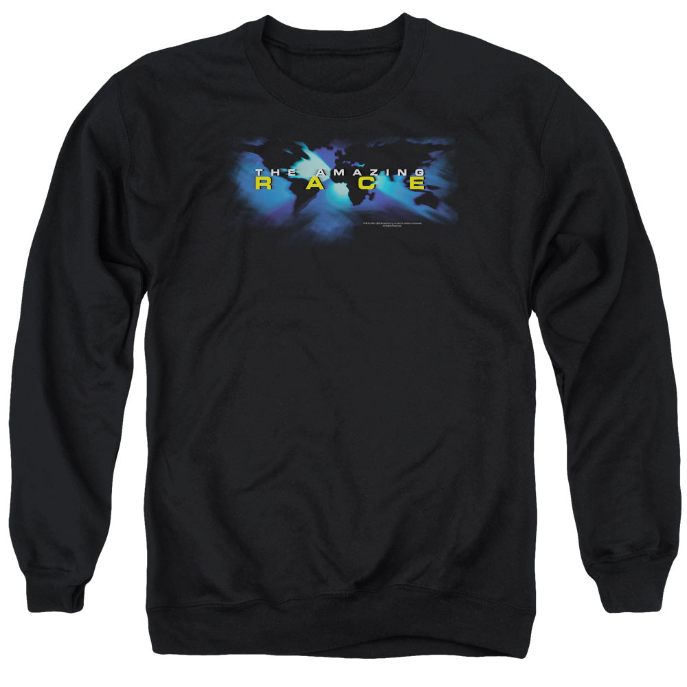 Amazing Race - Faded Globe - Adult Crewneck Sweatshirt - Black