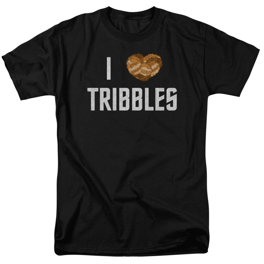 Star Trek - I Heart Tribbles - Short Sleeve Adult 18/1 - Black T-shirt