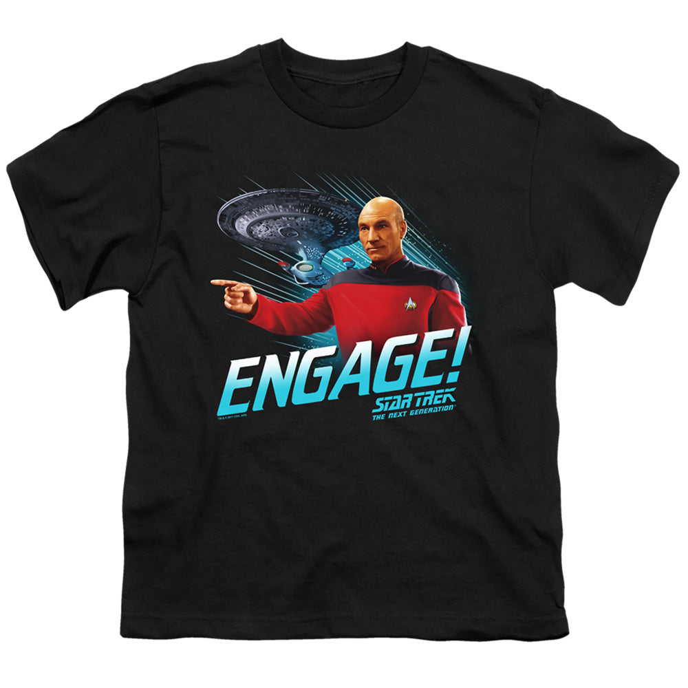 Star Trek - Engage - Short Sleeve Youth 18/1 - Black T-shirt