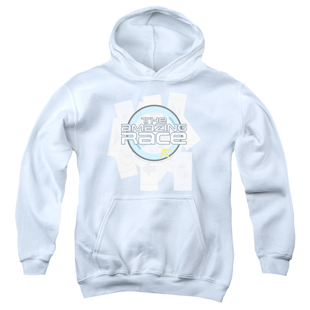 Amazing Race - The Race - Youth Pull-over Hoodie - White