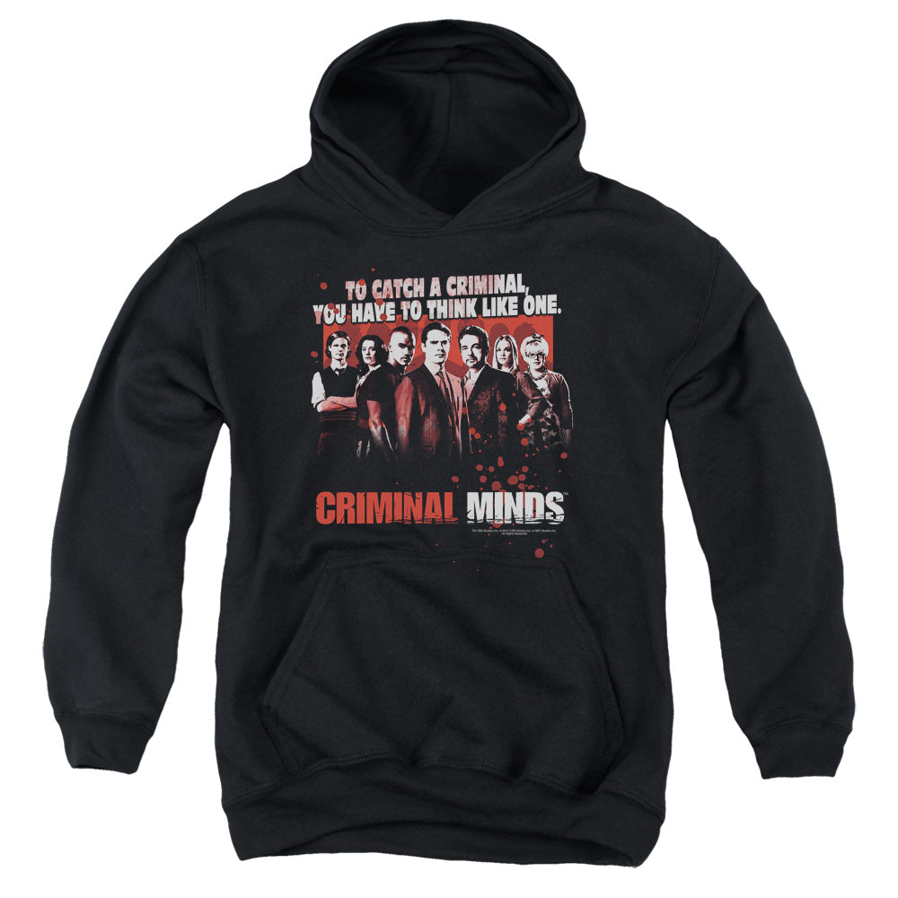 Criminal Minds Think Like One-youth Pull-over Hoodie - Black