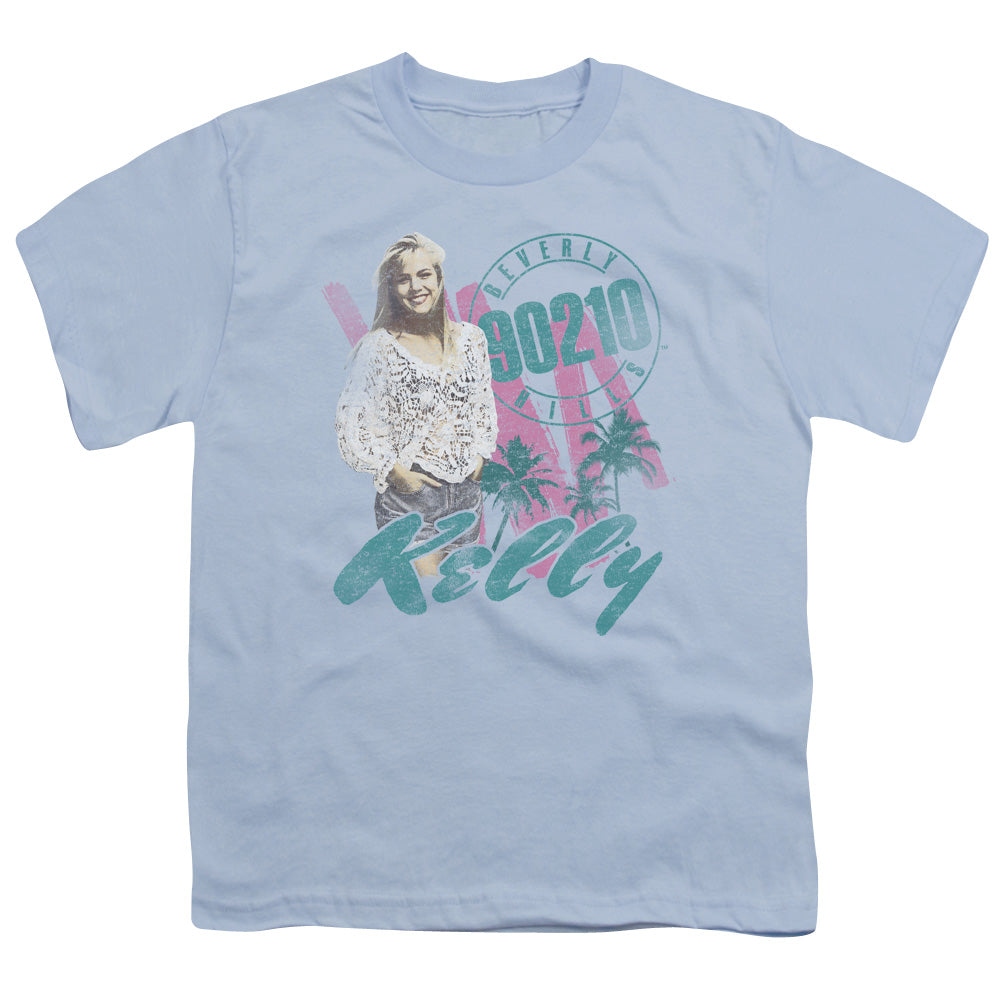 90210 - Kelly Vintage - Short Sleeve Youth 18/1 - Light Blue T-shirt